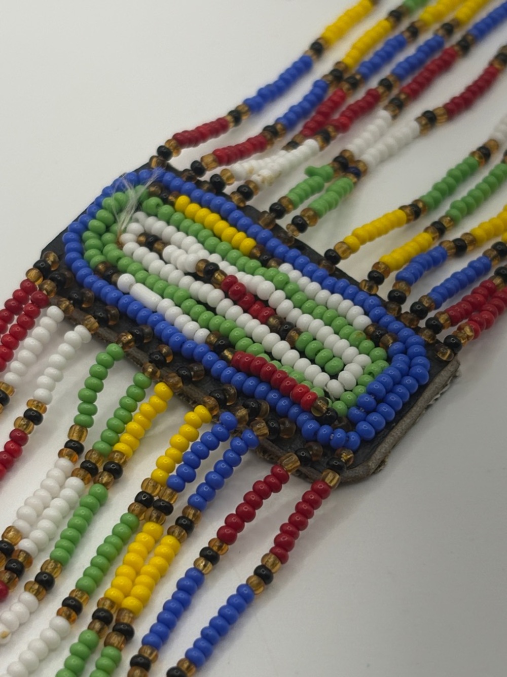 African Beaded Maasai Bracelet Multi-Color Snap Closure 7.5